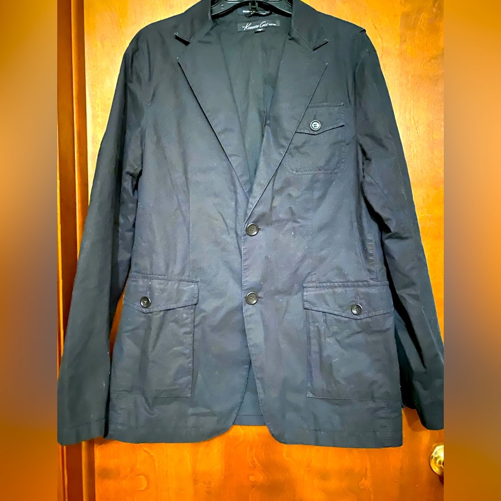 Kenneth Cole New York Mens Black Blazer Jacket
